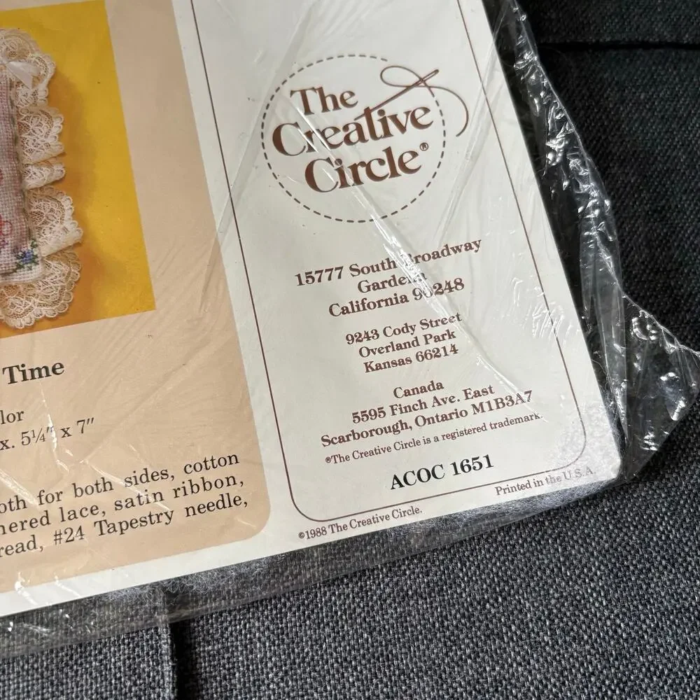 Nap Time Door Hanger Vintage Counted Cross Stitch Kit The Creative Circle - 1988